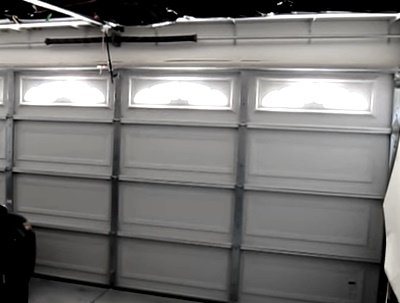 Fiberglass Garage Door - viewed from the inside.