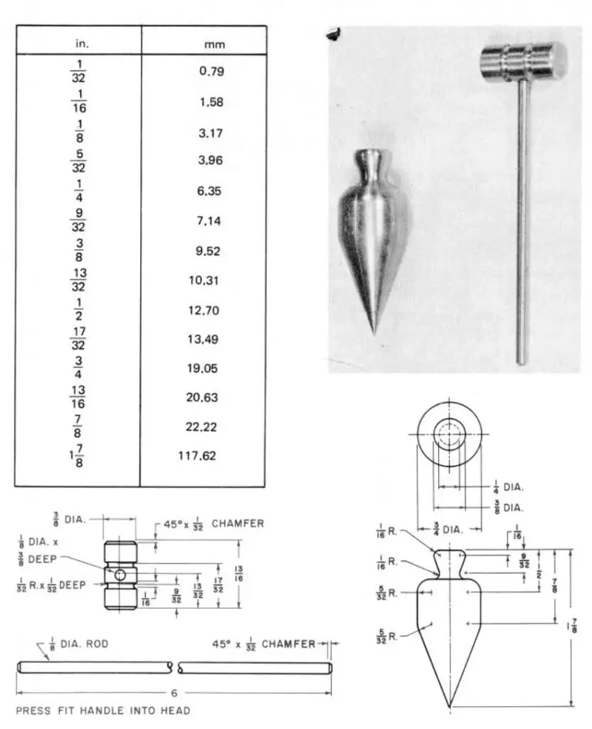 tack hammer plumb bob metal shop plans